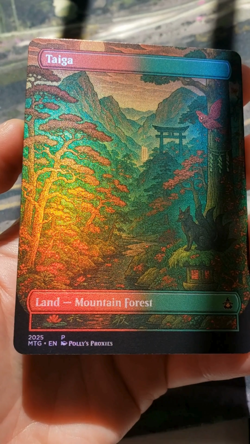Taiga FOIL Original Dual Land Proxy Card with Custom Japanese Shrine Art Design - Image 2
