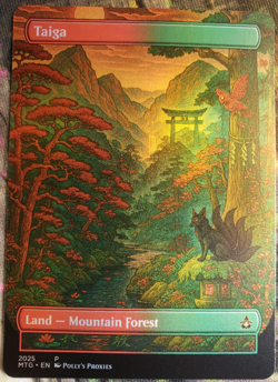 Taiga FOIL Original Dual Land Proxy Card with Custom Japanese Shrine Art Design - Image 3