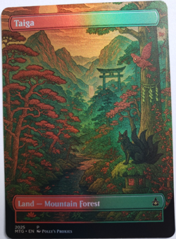 Taiga FOIL Original Dual Land Proxy Card with Custom Japanese Shrine Art Design - Image 5