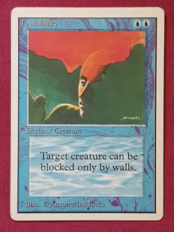 Magic The Gathering UNLIMITED INVISIBILITY blue card MTG - Image 1