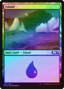 Island (266) FOIL Core Set 2019 / M19 PLD Basic Land MAGIC MTG CARD ABUGames - Image 1