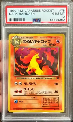 1997 Pokemon Japanese Rocket Set Dark Rapidash No.078 Card PSA 10 Gem Mint #78 - Image 1