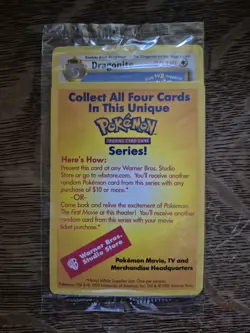1x Sealed DRAGONITE # 5 Black Star Promo WB Movie WOTC Pokemon Card (Yellow) - Image 1