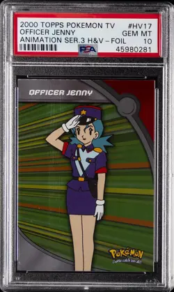 2000 TOPPS POKEMON TV ANIMATION SER 3 HEROES & VILLAINS OFFICER JENNY PSA 10 - Image 1