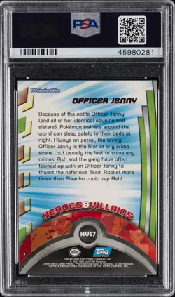 2000 TOPPS POKEMON TV ANIMATION SER 3 HEROES & VILLAINS OFFICER JENNY PSA 10 - Image 2