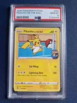 PSA 10 Gem Mint Pokemon Pikachu on the Ball 001/005 Pokemon Futsal Promo 2020 - Image 1