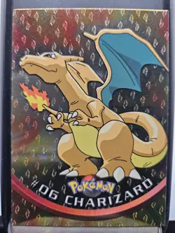 Pokemon Charizard #06 Foil Topps TV Animation Edition Black Logo 3rd Print - Image 1