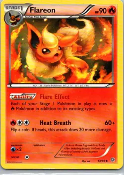 Pokemon TCG Flareon 13/98 Ancient Origins MP - Image 1