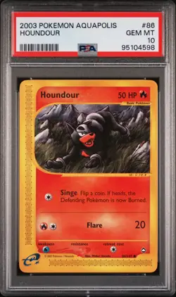 2003 POKEMON AQUAPOLIS #86 HOUNDOUR PSA 10 - Image 1
