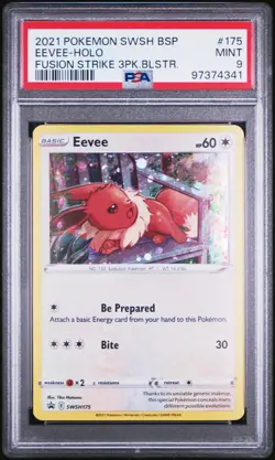 2021 POKEMON SWSH BLACK STAR PROMO #175 EEVEE-HOLO PSA 9 - Image 1