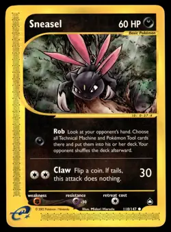 Sneasel #110/147 Aquapolis Pokemon Near Mint or Better - Image 1