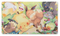 Berry Sleepy Pikachu & Eevee Playmat 2025 Pokemon Center Exclusive - TCG Pokemon - Image 4