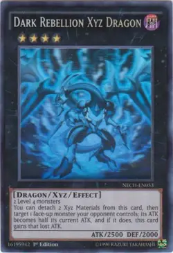 Dark Rebellion Xyz Dragon - NECH-EN053 - Ghost Rare - 1st Edition x1 Lightly Pla - Image 1