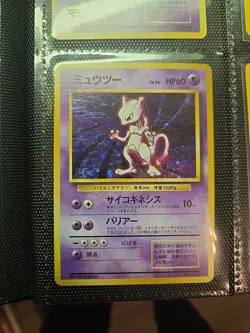 1996 POKEMON TCG Mewtwo #150 Base Set Holo Japanese Card Vintage LP - Image 2