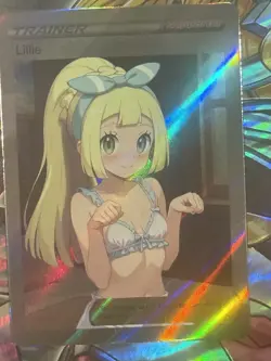 Pokemon Lillie Anime Waifu Custom DIY Trainer Art Sexy Pokemon card - Image 2