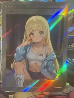 Pokemon Lillie Anime Waifu Custom DIY Trainer Art Sexy Pokemon card - Image 2
