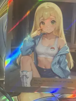 Pokemon Lillie Anime Waifu Custom DIY Trainer Art Sexy Pokemon card - Image 3