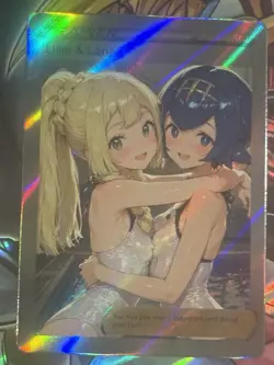 Pokemon Lillie & Lana Anime Waifu Custom DIY Trainer Art Sexy Pokemon card - Image 2