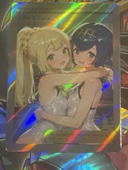 Pokemon Lillie & Lana Anime Waifu Custom DIY Trainer Art Sexy Pokemon card - Image 3