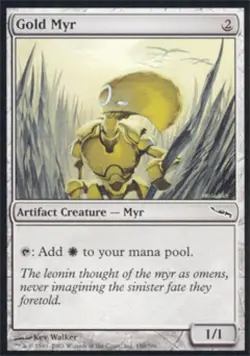Gold Myr - Light Play MTG Mirrodin - Image 1