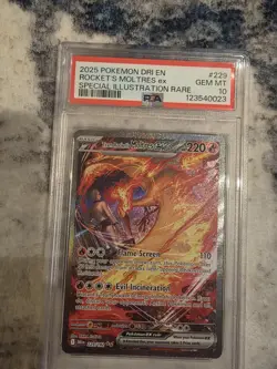 2025 POKEMON DRI EN-DESTINED RIVALS #229 TEAM ROCKET'S MOLTRES EX PSA 10 - Image 4