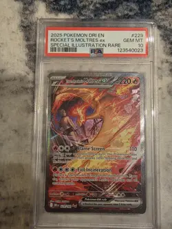 2025 POKEMON DRI EN-DESTINED RIVALS #229 TEAM ROCKET'S MOLTRES EX PSA 10 - Image 5