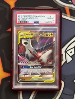 2019 POKEMON SM TEAM UP LATIAS & LATIOS GX #113 PSA 10 GEM MINT #113906328 - Image 1