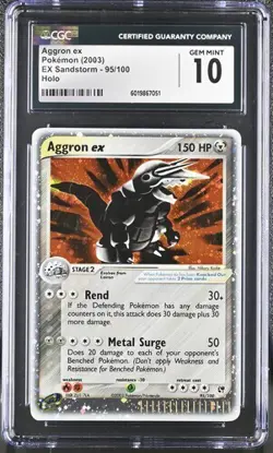 CGC 10 AGGRON EX 95 HOLO EX SANDSTORM POKEMON - Image 1