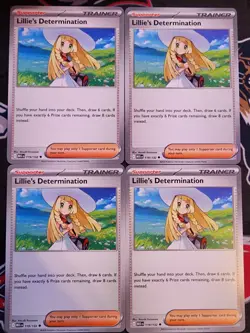 4x Lillie's Determination 119/132 - English Mega Evolution - Pokemon TCG PLAYSET - Image 1