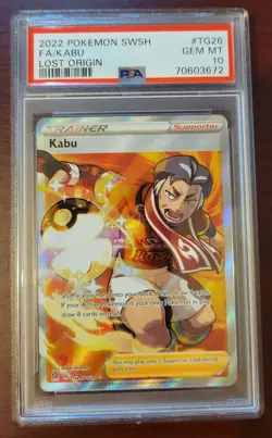 PSA 10 GEM MINT Pokemon Lost Origin Full Art Kabu Trainer Gallery #TG26/TG30 - Image 1