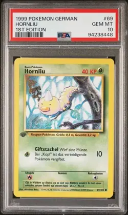 PSA 10 HORNLIU & KOKUNA WEEDLE & KAKUNA 1ST EDITION GERMAN BASE SET POKEMON - Image 2