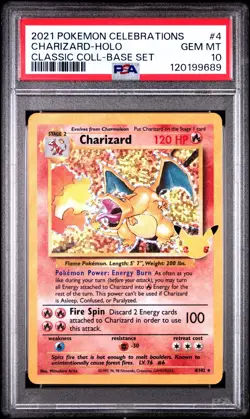 Pokemon Charizard Celebrations 4/102 Classic Holo Rare PSA 10 GEM MINT - Image 1