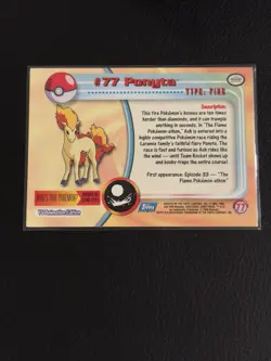 Ponyta #77 2000 Topps Pokemon TV Animation Edition Series 2 Blue Logo - Image 2