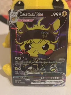 Pikachu Vcos Asta Cosplay Poncho Pikachu Custom Full Art Pokemon Cards NM - Image 1