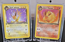 Pokemon TCG Rocket Set Singles 2 Card Lot - 1st ED Dark Jolteon & Dark Flareon - Image 1