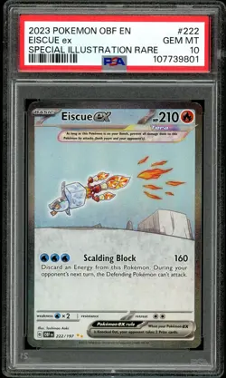 PSA 10 GEM MINT Eiscue EX 222 Obsidian Flames Pokemon Card - Image 1
