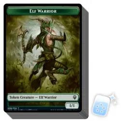 10 pcs ELF WARRIOR TOKEN (8/14) Commander Legends Magic MTG MINT CARD - Image 1