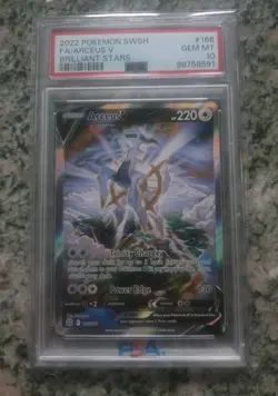 PSA 10 Arceus V Full Art 166/172 Brilliant Stars Holo 2022 Pokemon Card GEM MINT - Image 1