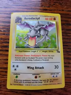 Pokemon Card Fossil Aerodactyl 1/62 Rare PL Holofoil 1999 WOTC - Image 1