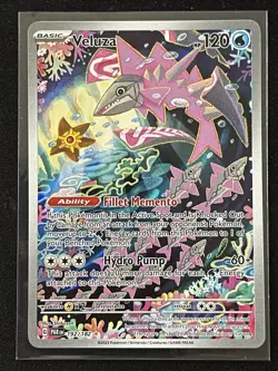 Pokemon TCG Paradox Rift Veluza Illustration Rare Holo Card 192/182 - Image 1