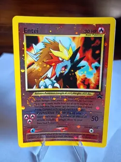 Pokemon Card - Entei #34 Black Star WOTC Movie Promo Reverse Holo-Swirl NM - Image 1
