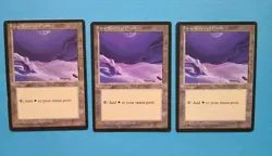 MTG Ice Age Lot of 9 Snow-Covered Lands Island, Forest, Mountain + LP/EX 1995! - Image 4