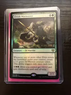 Elvish Warmaster Kaldheim FOIL Pre-Release | Magic The Gathering Rare Near Mint - Image 1