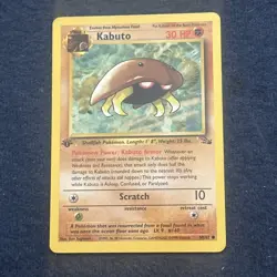 Pokemon TCG Kabuto 50/62 Fossil 1st Edition NM - Image 2