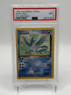 1999 Pokemon Fossil Articuno 1st Edition 17 Graded PSA 9 Nintendo Wizards WOTC - Image 1