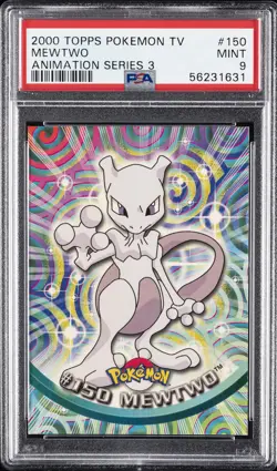 2000 TOPPS POKEMON TV ANIMATION SER 3 #150 MEWTWO PSA 9 - Image 1
