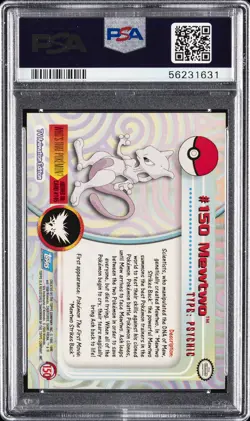 2000 TOPPS POKEMON TV ANIMATION SER 3 #150 MEWTWO PSA 9 - Image 2