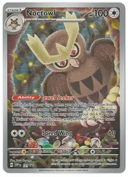 Pokemon Stellar Crown Set Noctowl 141 Black Star Promo Holo NM!!! SV07 - Image 1