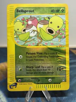 Bellsprout 68/147 E Reader Series Aquapolis Reverse Holo Pokemon Card DMG - Image 1