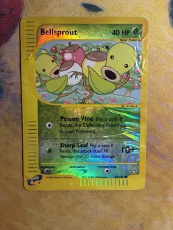 Bellsprout 68/147 E Reader Series Aquapolis Reverse Holo Pokemon Card DMG - Image 2